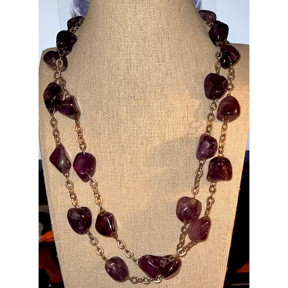 Amethyst‎ Bead Necklace 28 in Vintage